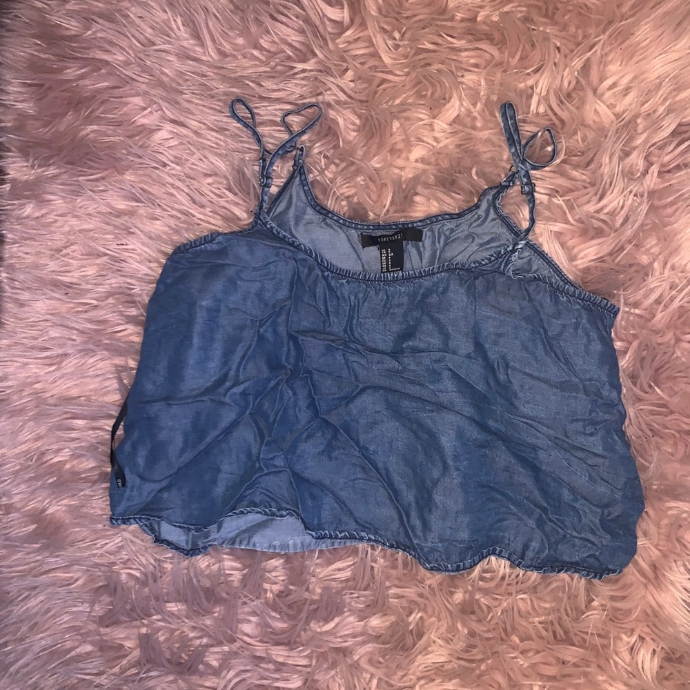 NWOT DENIM CROP TOP